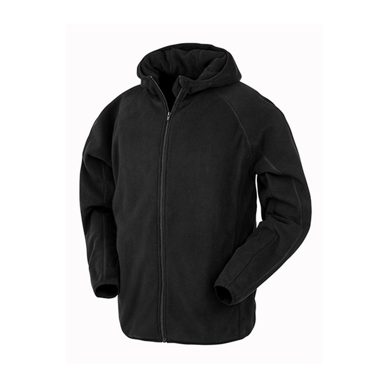 Hooded Microfleece Jacket, čierna