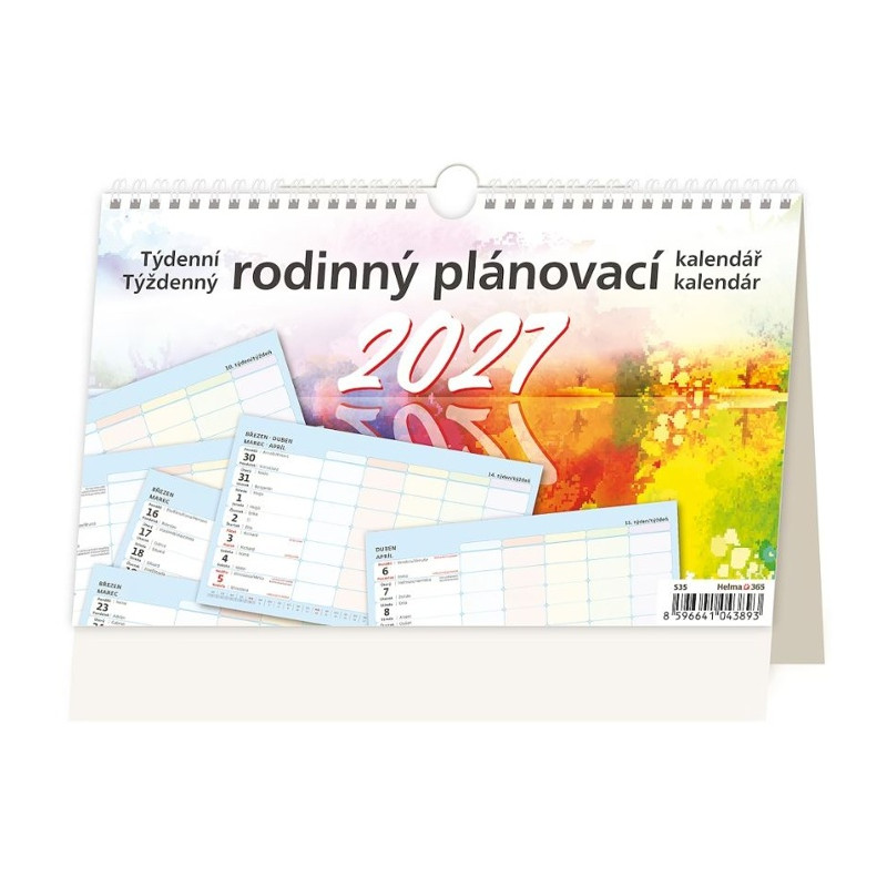 Stolový Týždenný rodinný plánovací kalendár