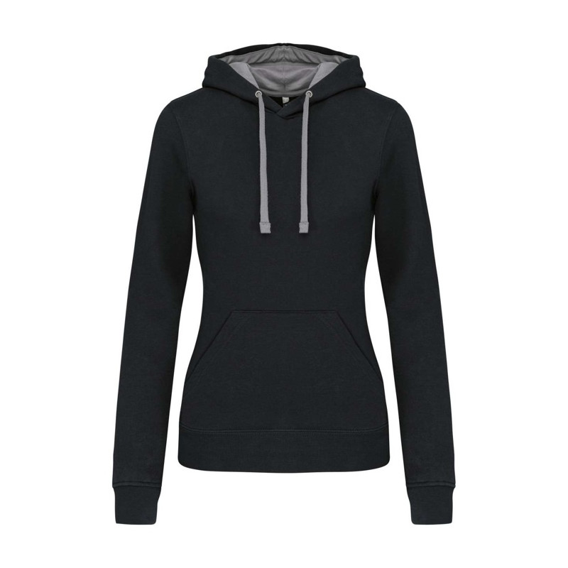 LADIES’ CONTRAST HOODED SWEATSHIRT