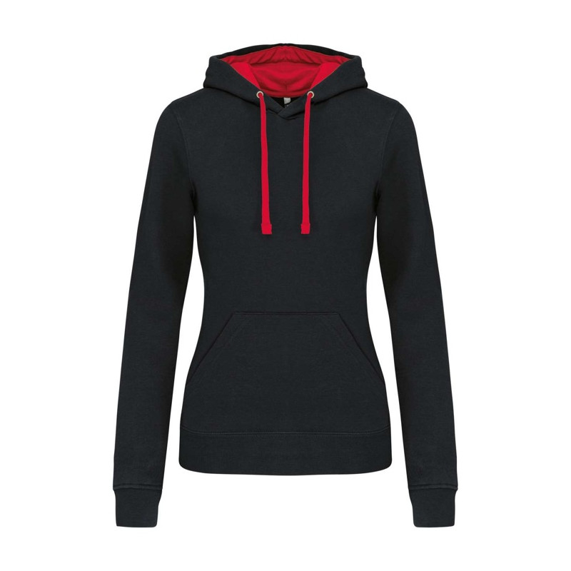 LADIES’ CONTRAST HOODED SWEATSHIRT