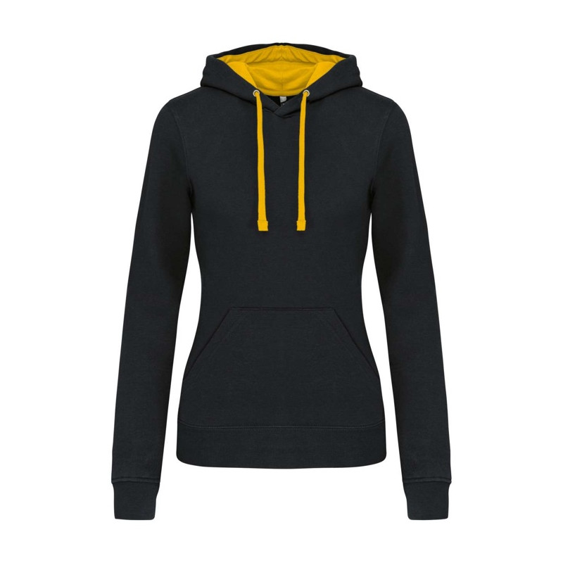 LADIES’ CONTRAST HOODED SWEATSHIRT