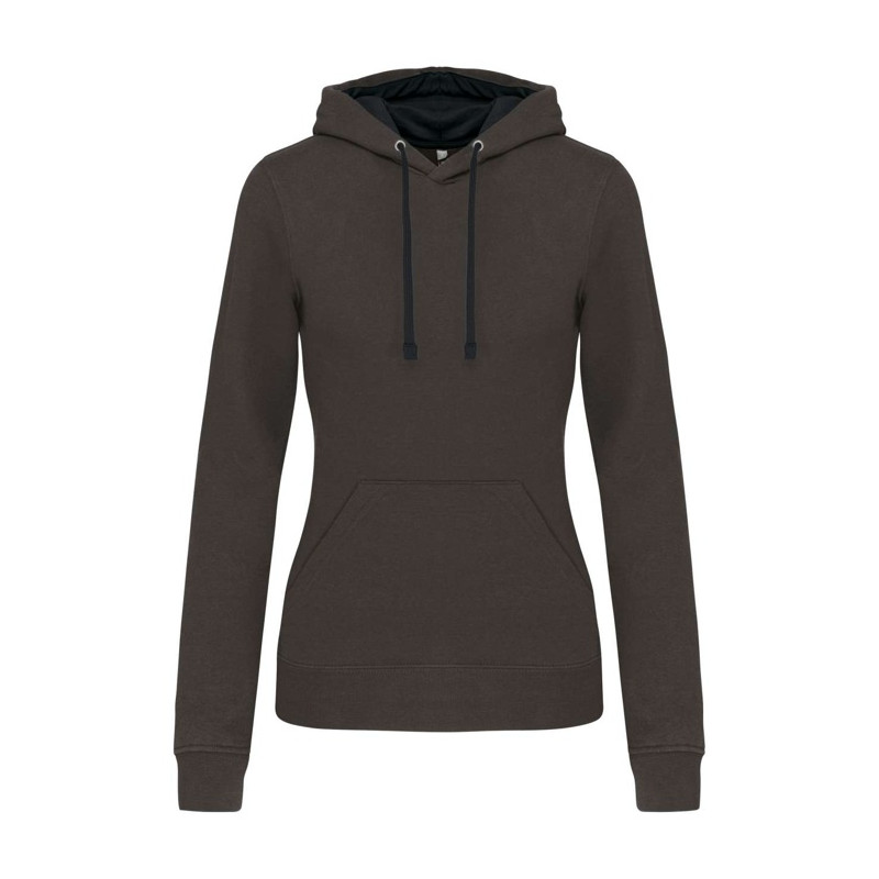 LADIES’ CONTRAST HOODED SWEATSHIRT