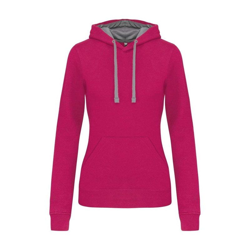 LADIES’ CONTRAST HOODED SWEATSHIRT