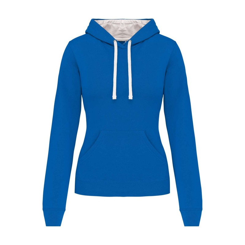 LADIES’ CONTRAST HOODED SWEATSHIRT