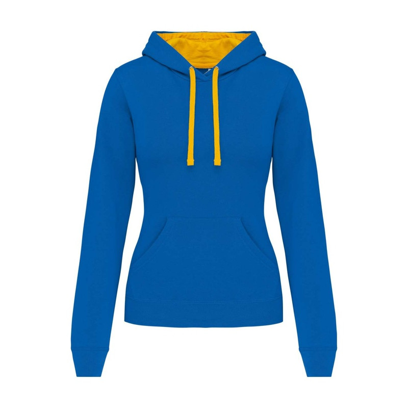 LADIES’ CONTRAST HOODED SWEATSHIRT