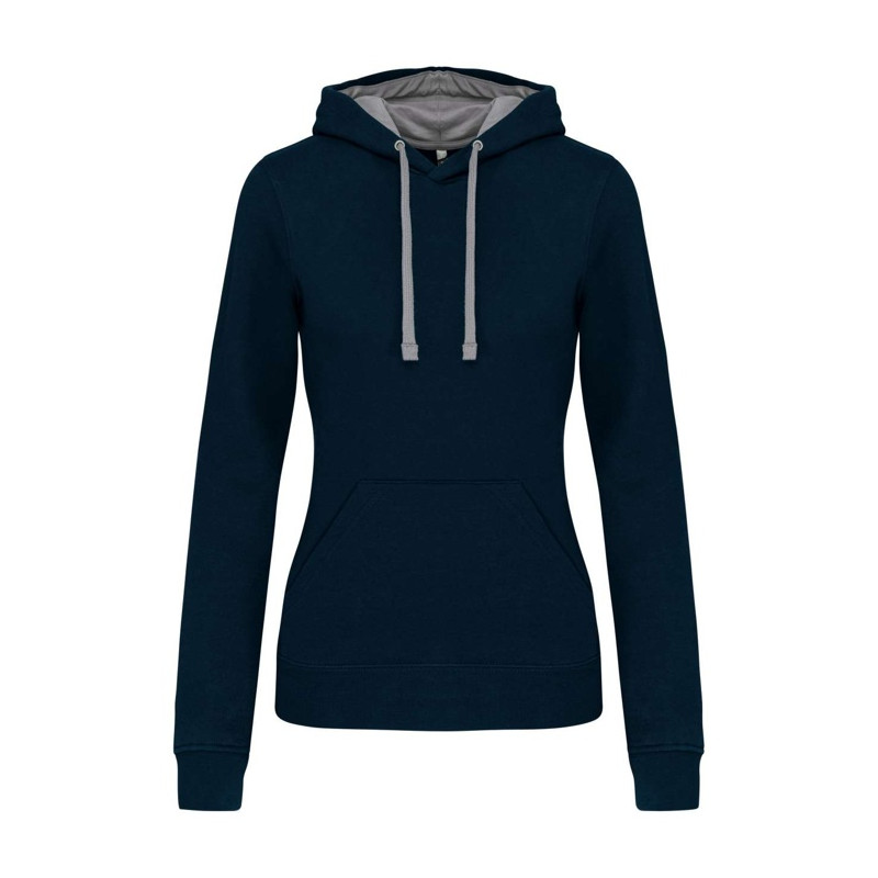 LADIES’ CONTRAST HOODED SWEATSHIRT