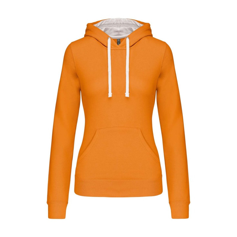 LADIES’ CONTRAST HOODED SWEATSHIRT