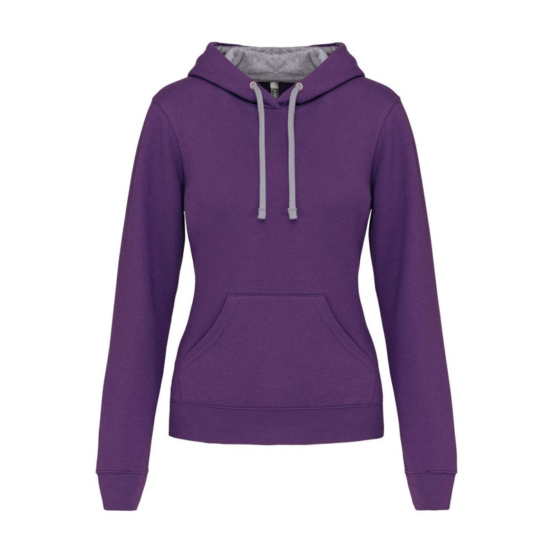 LADIES’ CONTRAST HOODED SWEATSHIRT