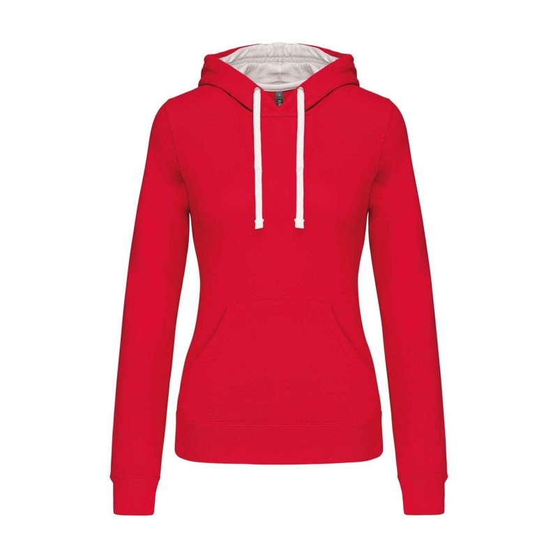 LADIES’ CONTRAST HOODED SWEATSHIRT