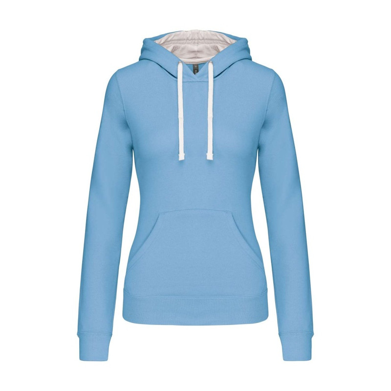 LADIES’ CONTRAST HOODED SWEATSHIRT