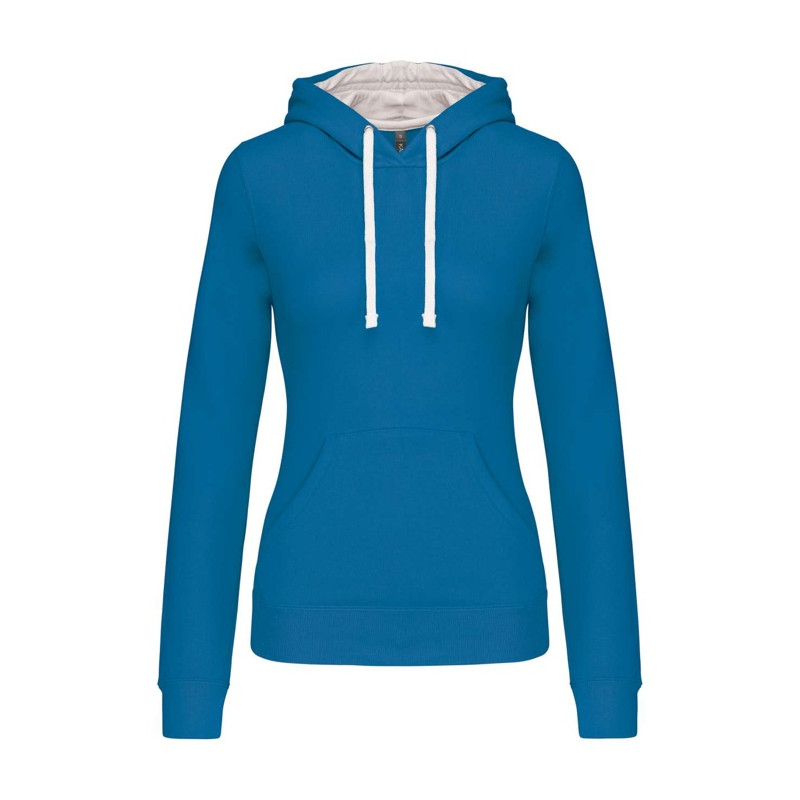 LADIES’ CONTRAST HOODED SWEATSHIRT