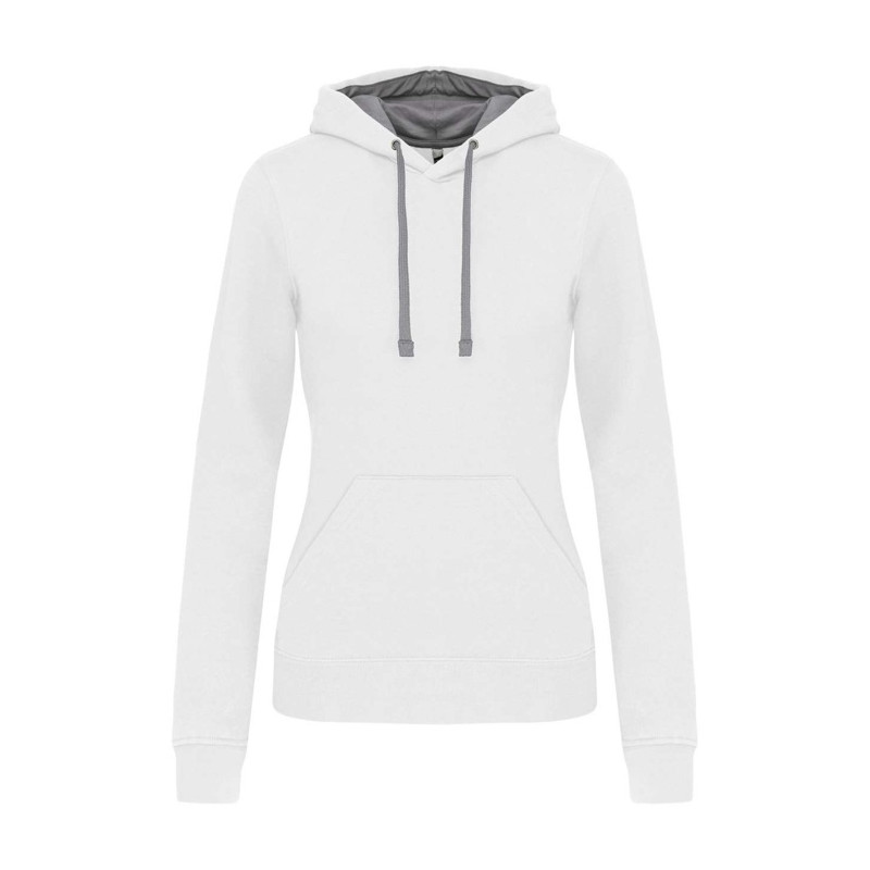LADIES’ CONTRAST HOODED SWEATSHIRT